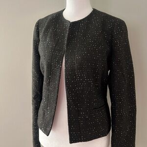 (NWT) Nine West Black Embellished Tweed Blazer Jacket – Size 6